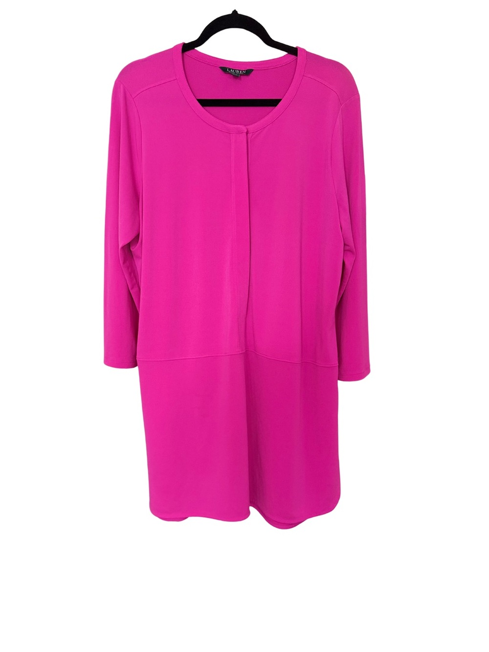 Lauren Ralph Lauren Bright Fuchsia Long Sleeve Tunic Dress 2X